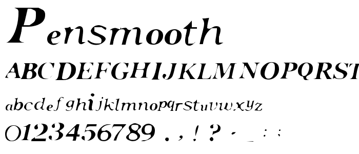 Pensmooth font