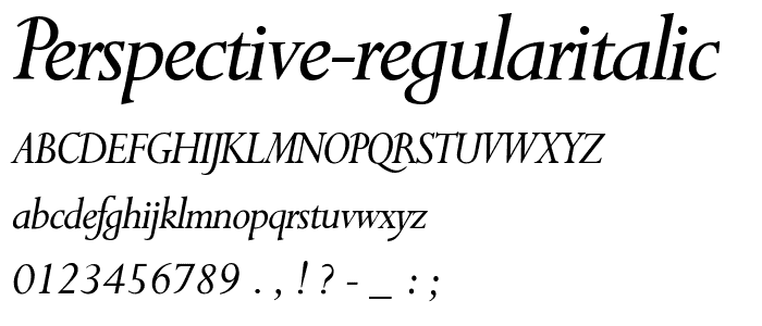 Perspective-RegularItalic font