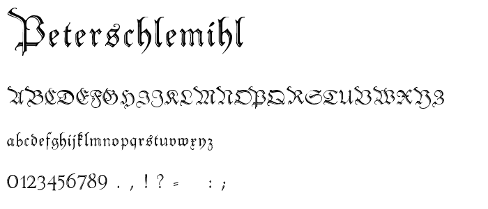 PeterSchlemihl font