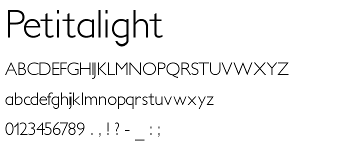 PetitaLight font