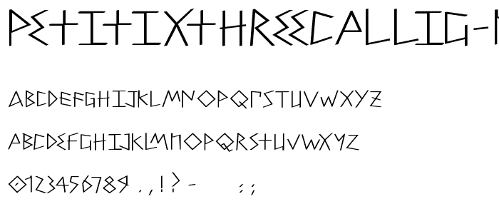 PetitixThreeCallig-Normal font