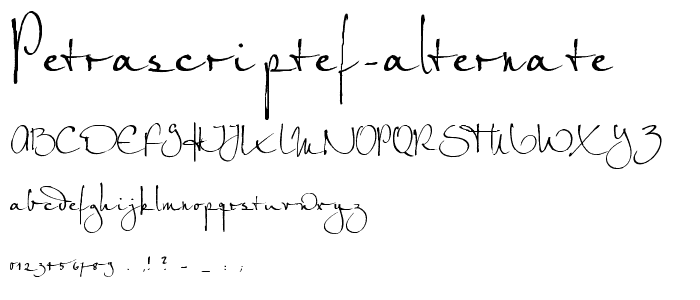 PetraScriptEF-Alternate font
