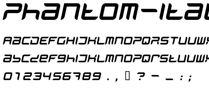 Phantom Italic font