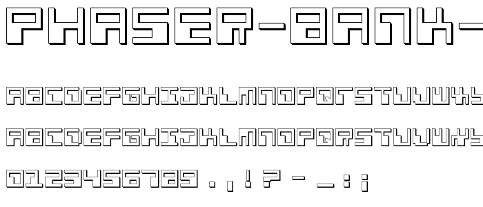 Phaser Bank 3D font