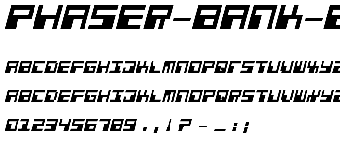 Phaser Bank Bold Italic font