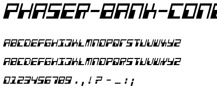 Phaser Bank Condensed Italic police