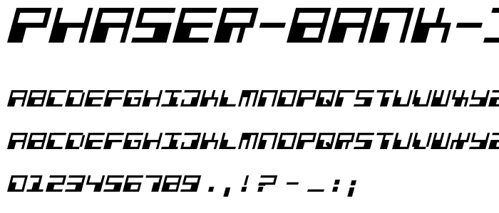 Phaser Bank Italic font