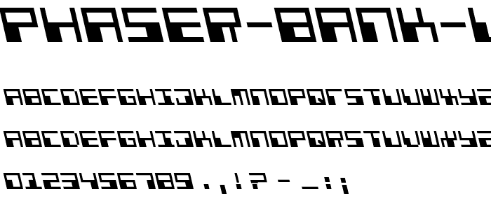 Phaser Bank Leftalic font