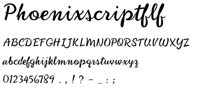 PhoenixScriptFLF font