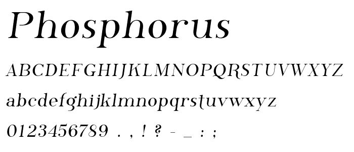 Phosphorus font