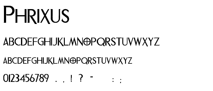 Phrixus font