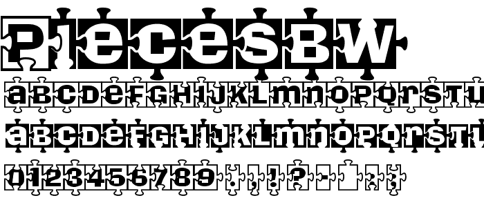 PiecesBW font