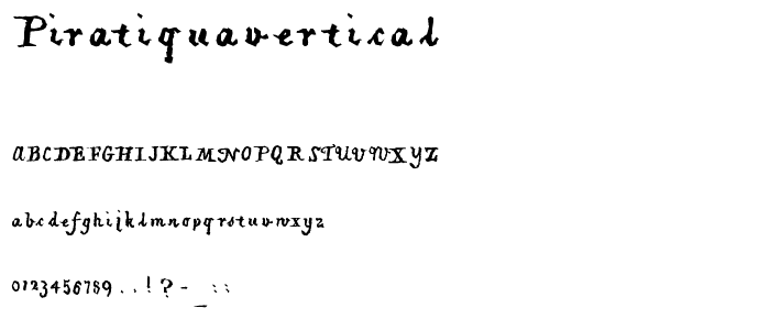 PiratiquaVertical font