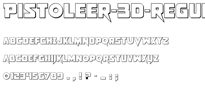 Pistoleer 3D Regular font