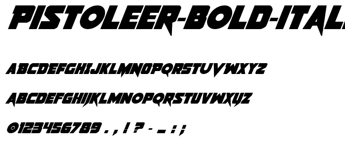 Pistoleer Bold Italic font