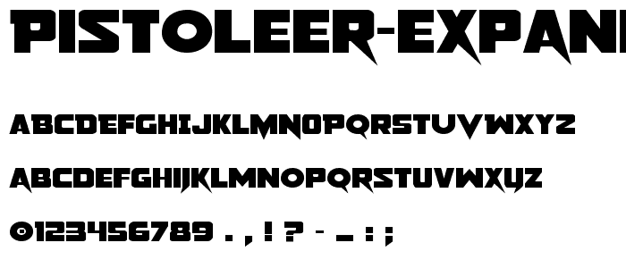 Pistoleer Expanded font