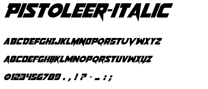 Pistoleer Italic font