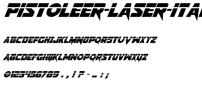 Pistoleer Laser Italic font