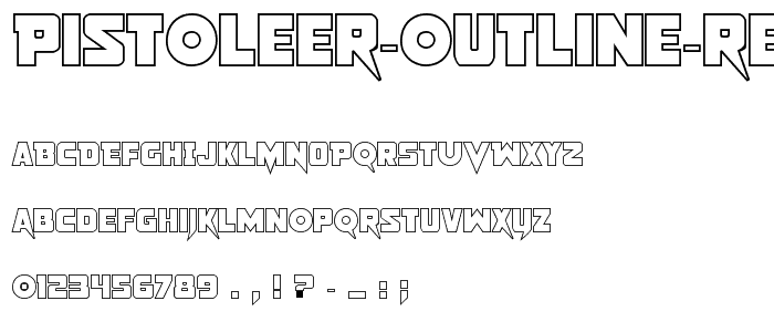 Pistoleer Outline Regular font
