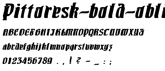 Pittoresk Bold Oblique font