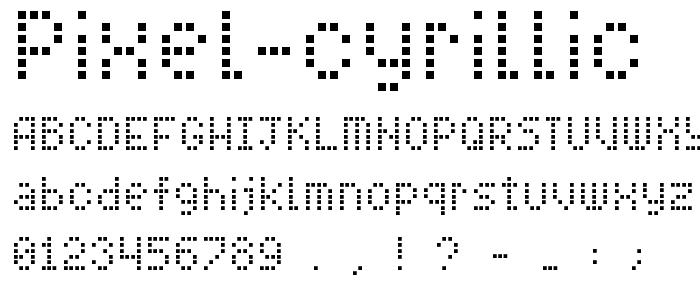 Pixel Cyrillic font