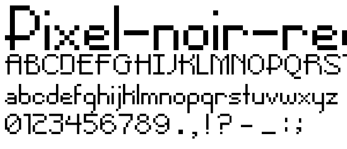 Pixel Noir Regular Skinny Short font