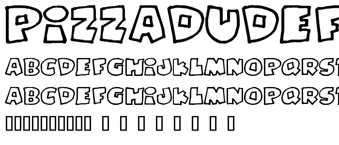 PizzaDudeFatOutline font