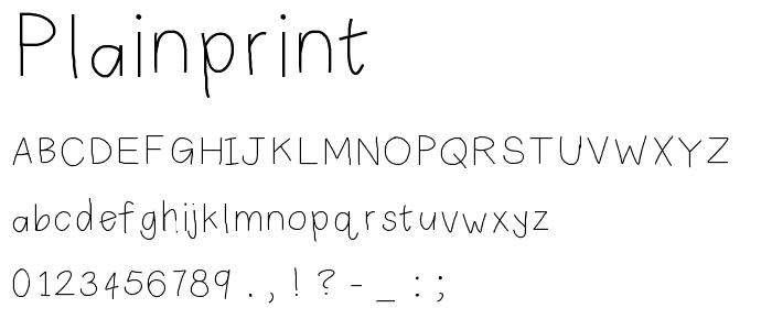 PlainPrint font