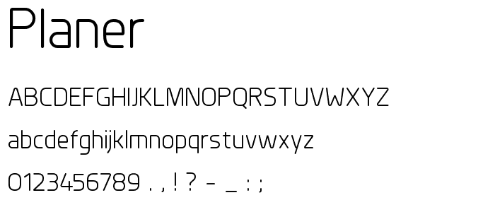 Planer font