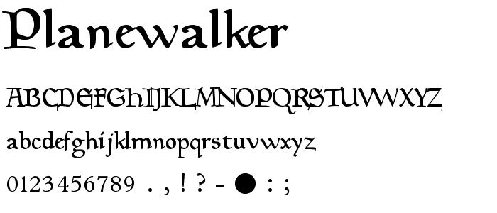 Planewalker font