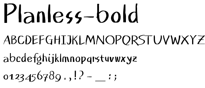 Planless-Bold font