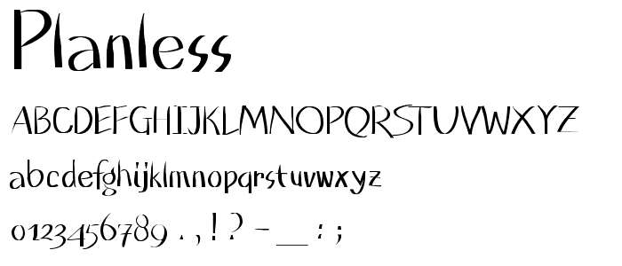 Planless font