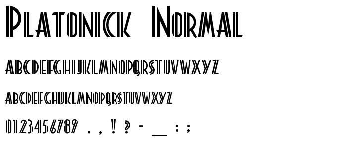 Platonick-Normal font