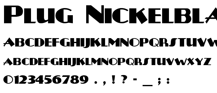 Plug-NickelBlack font