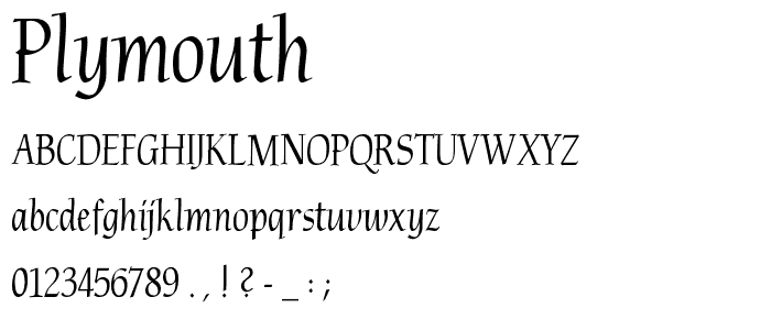 Plymouth font