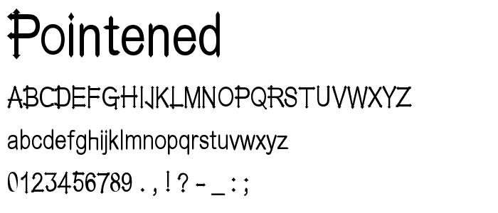 Pointened font