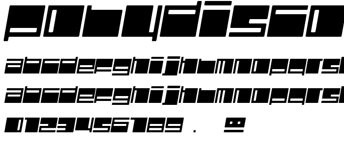 Polydiscous-Italic font