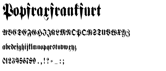 PopFraxFrankfurt font