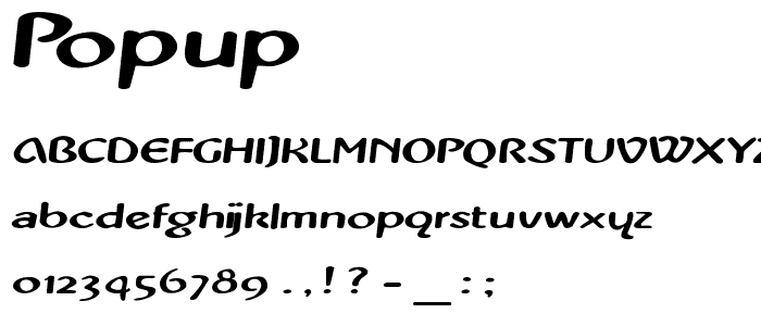 PopUp font