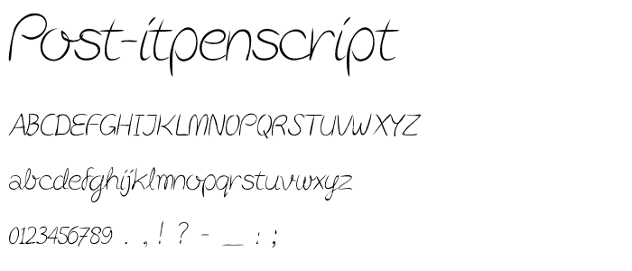 Post-itPenscript font