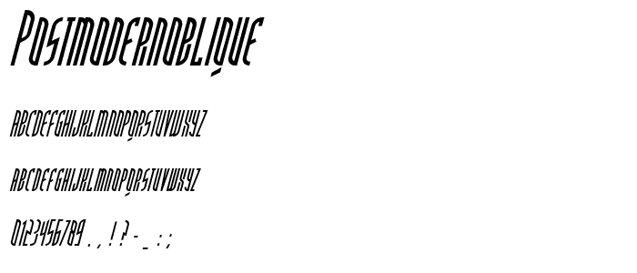 PostModernOblique font