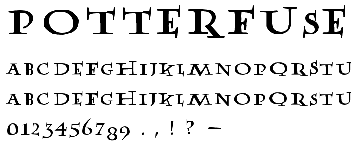 PotterFuseLetter Normal font