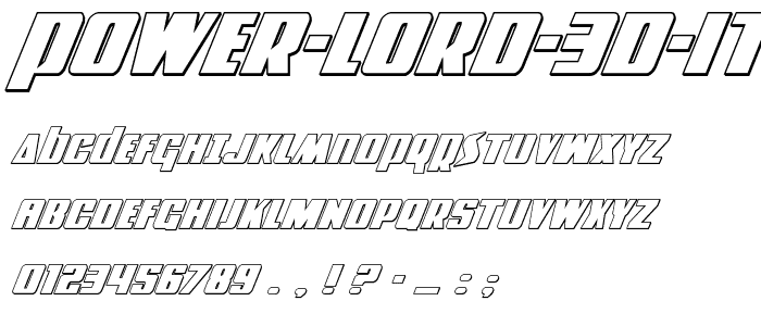 Power Lord 3D Italic font
