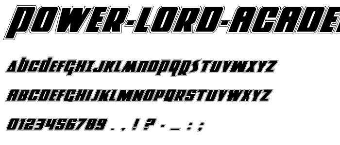 Power Lord Academy Italic font