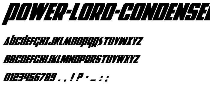 Power Lord Condensed Italic font