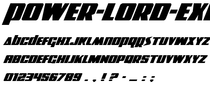 Power Lord Expanded Italic font
