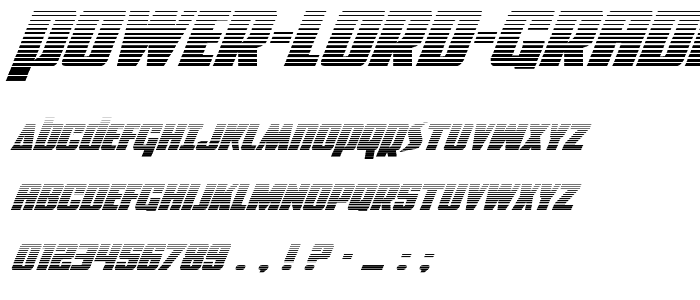 Power Lord Gradient Italic font