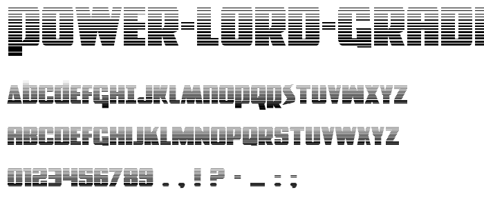 Power Lord Gradient Regular font