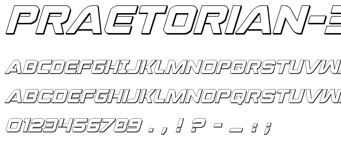 Praetorian 3D Italic font