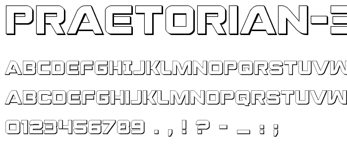 Praetorian 3D Regular font